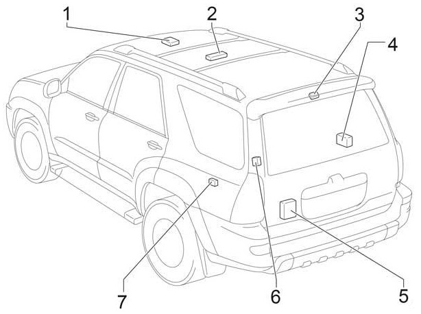 Toyota 4Runner N210 (2003-2009) - caja de fusibles y relés
